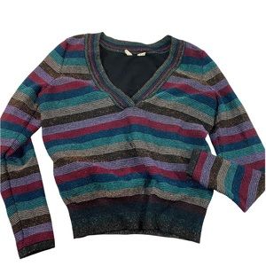Anthropology MOTH metallic multicolor sweater